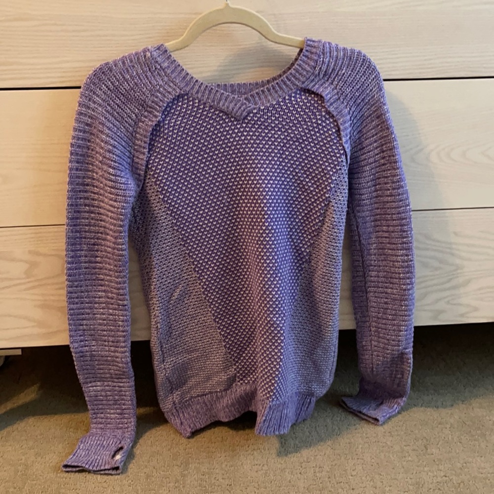 long sleeve ivivva purple knit sweater